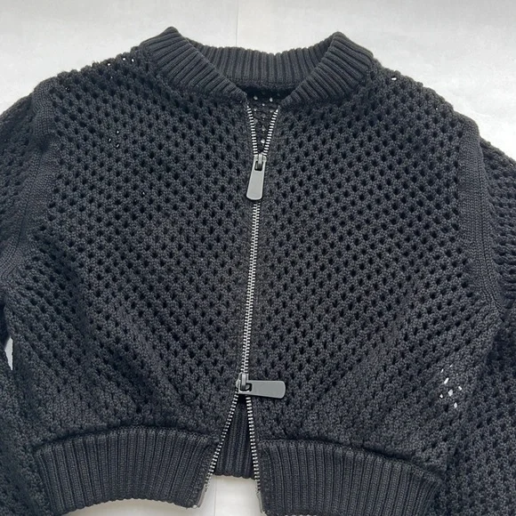 Open stitch crop bomber - Picture 5 of 9